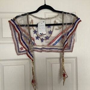 Red white & blue Las Vegas Sharmark shawl